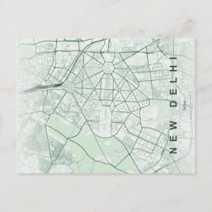Postale Carte de la ville de New Delhi, Inde, design minim