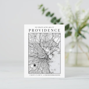 Postale Carte de la ville de Providence + repère d'emplace