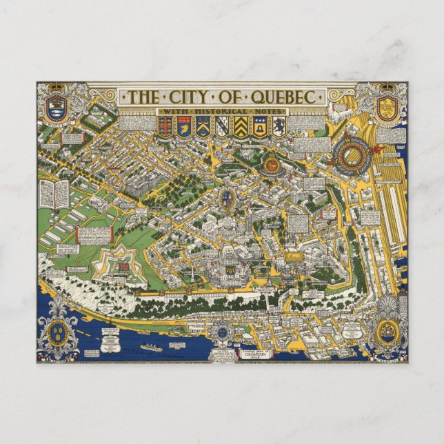 Postale Carte de la ville de Québec (Devant)