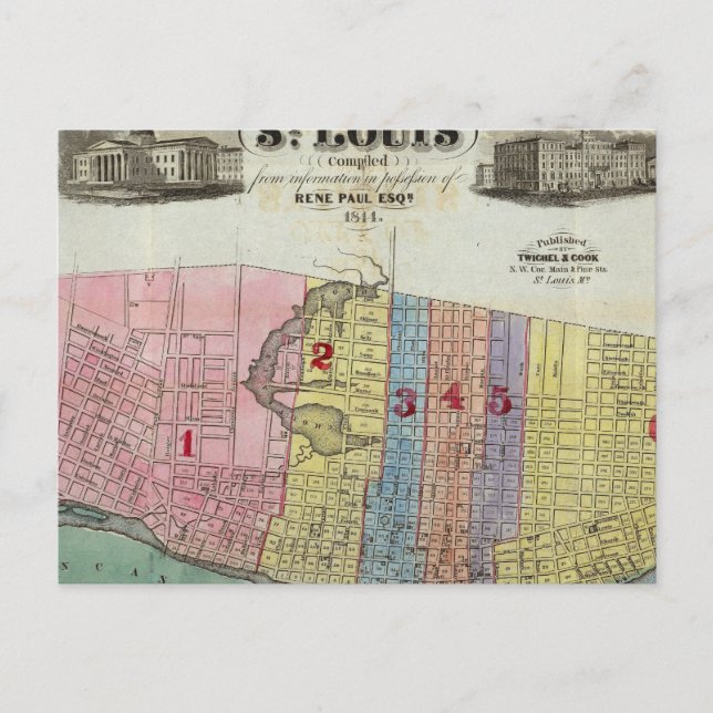 Postale Carte de la ville de Saint-Louis (Devant)