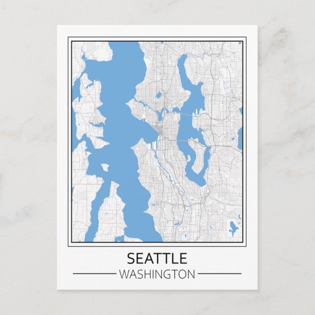 Postale Carte de la ville de Seattle Washington USA Travel (Devant)