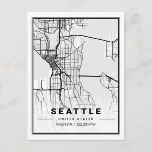 Postale Carte de la ville de Seattle Washington USA Travel