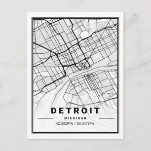 Postale Carte de la ville de voyage de Detroit Michigan US