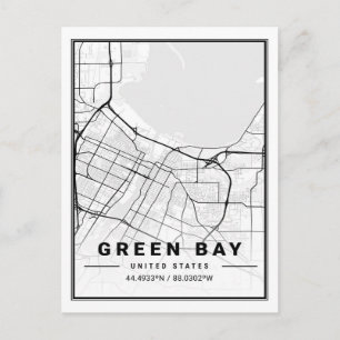 Postale Carte de la ville de voyage de Green Bay Wisconsin