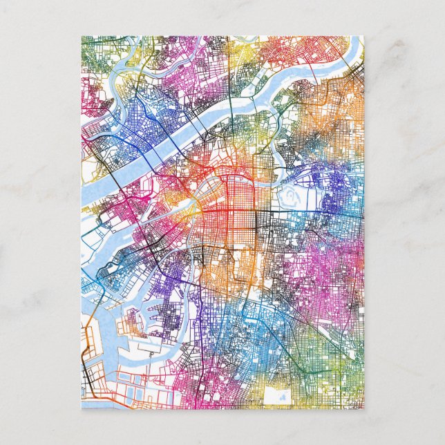 Postale Carte de la ville d'Osaka Japon (Devant)