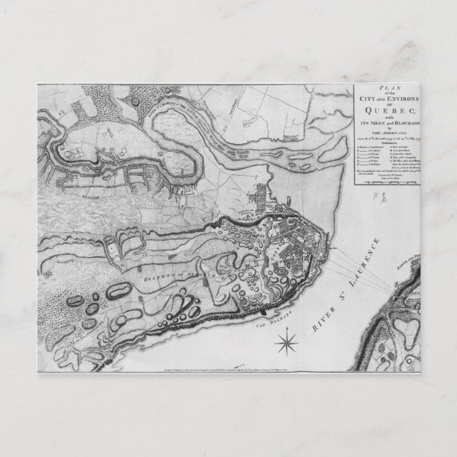 Postale Carte de la ville et des environs de Québec (Devant)