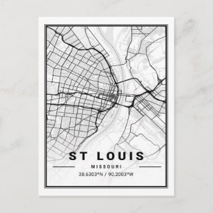 Postale Carte de la ville touristique St Louis Missouri US