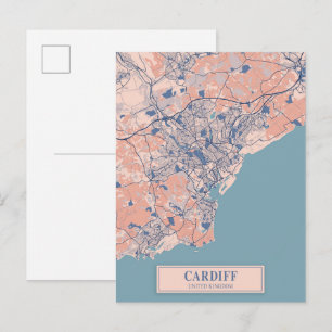 Postale Carte de la ville venteuse de Cardiff Royaume-Uni 