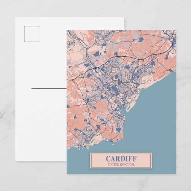 Postale Carte de la ville venteuse de Cardiff Royaume-Uni  (Devant / Derrière)