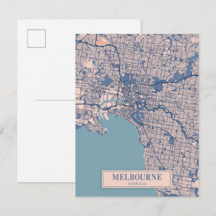 Postale Carte de la ville venteuse de Melbourne Australie 
