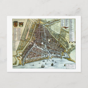 Postale Carte de la ville vintage de Rotterdam