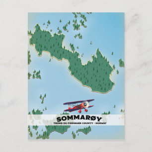 Postale Carte de l'affiche de voyage de Sommarøy en Norvèg