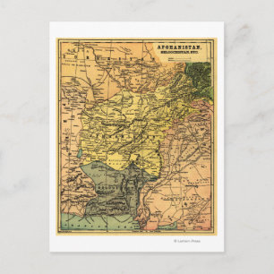 Postale Carte de l'Afghanistan et des pays voisins