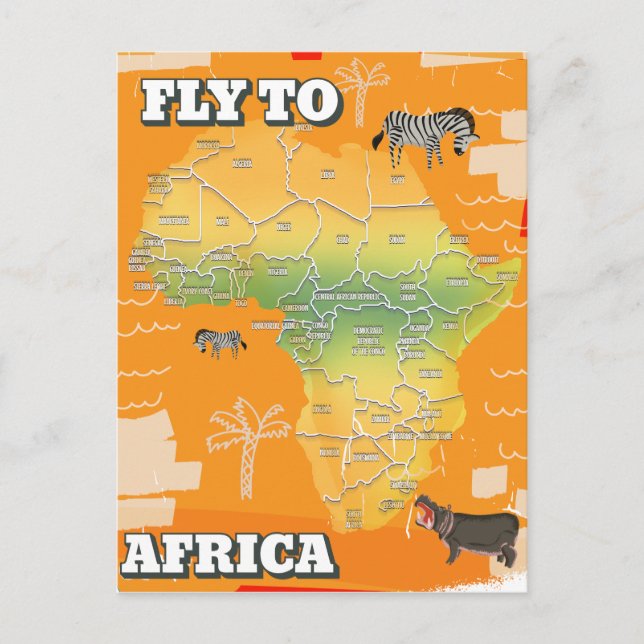 Postale Carte de l'Afrique (Devant)