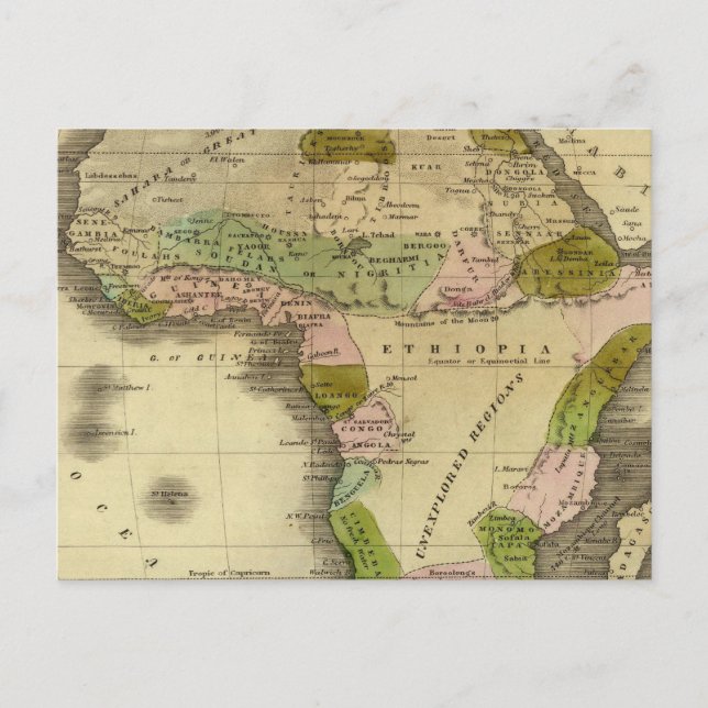 Postale Carte de l'Afrique (Devant)