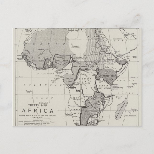 Postale Carte de l'Afrique (Devant)