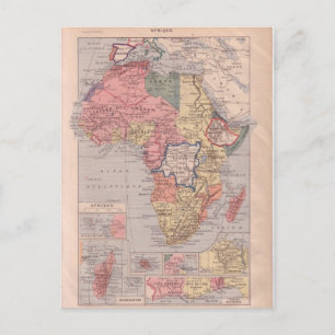 Postale Carte de l'Afrique 1920