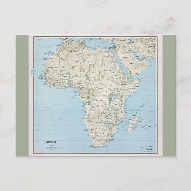 Postale Carte de l'Afrique (1977) (Devant)