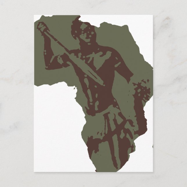 Postale Carte de l'Afrique Artwork de guerriers africains (Devant)