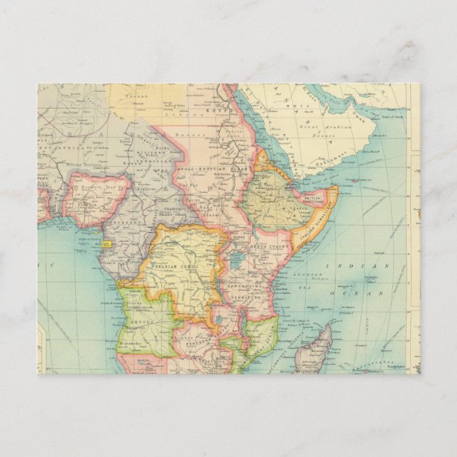 Postale Carte de l'Afrique avec routes maritimes (Devant)