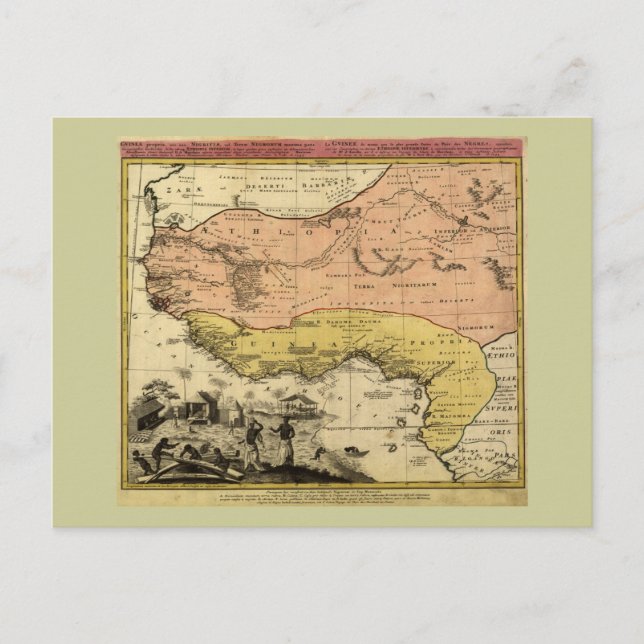 Postale Carte de l'Afrique de l'Ouest 1743 (Devant)