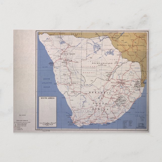 Postale Carte de l'Afrique du Sud (décembre 1961) (Devant)