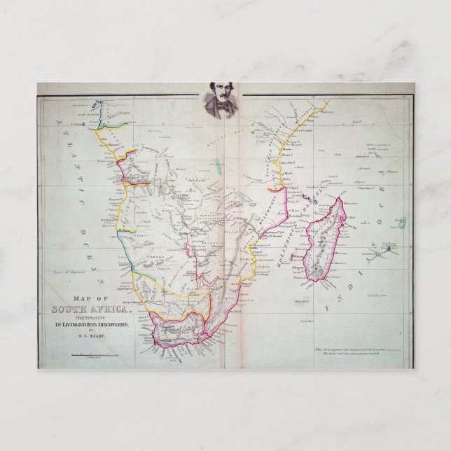 Postale Carte de l'Afrique du Sud illustrant (Devant)