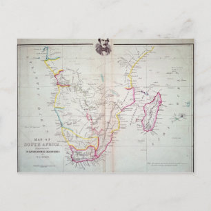 Postale Carte de l'Afrique du Sud illustrant