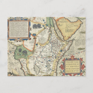 Postale Carte de l'Afrique et de la péninsule arabique
