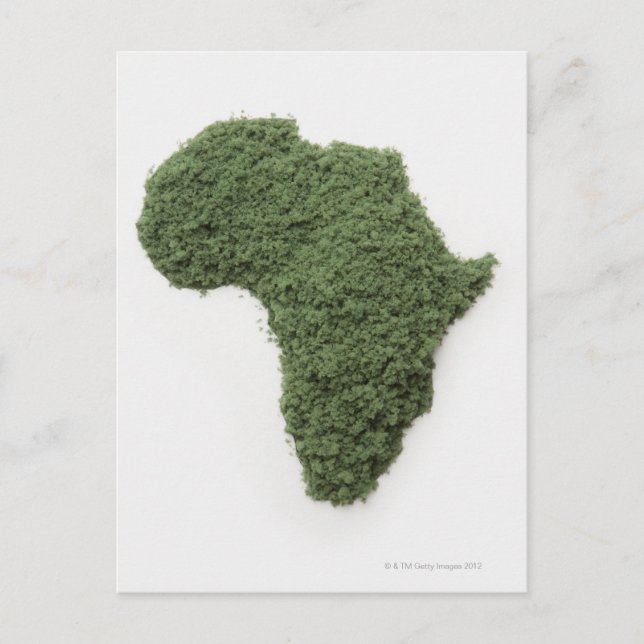 Postale Carte de l'Afrique faite d'herbe (Devant)