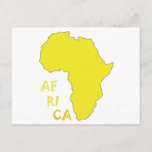 Postale Carte de l'Afrique Jaune Funky