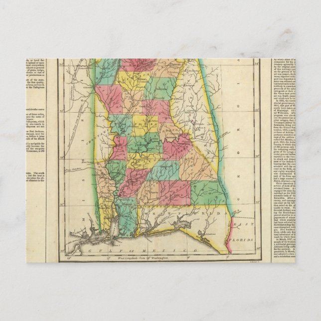 Postale Carte De L'Alabama (Devant)