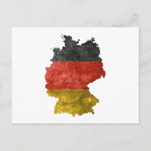 Postale Carte de l'Allemagne avec les couleurs du drapeau