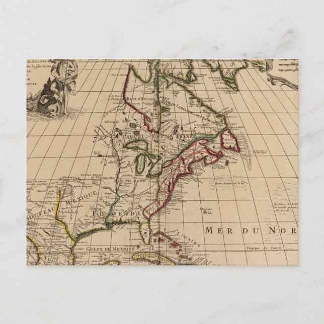 Postale Carte de l'Amérique du Nord 2 (Devant)