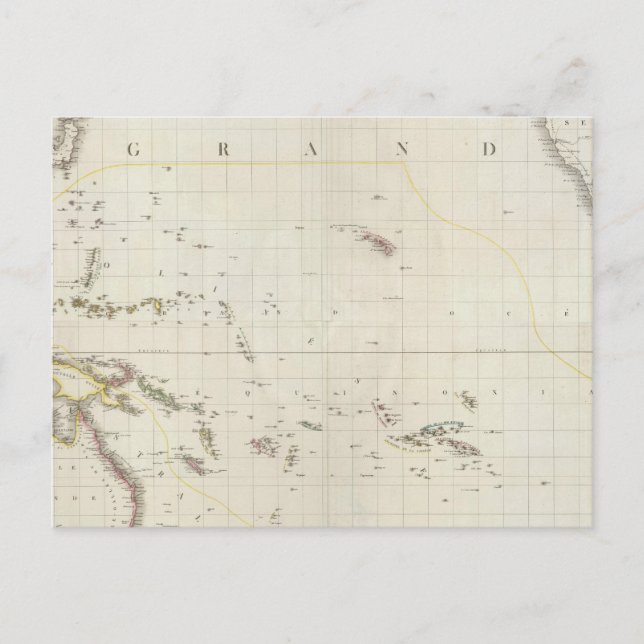 Postale Carte de l'Amérique du Nord Pacifique (Devant)