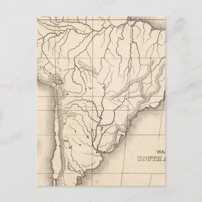 Postale Carte de l'Amérique du Sud (Devant)
