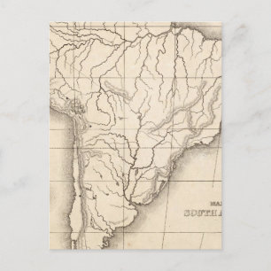 Postale Carte de l'Amérique du Sud