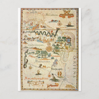 Postale Carte de l'Amérique du Sud 1558 Postcard
