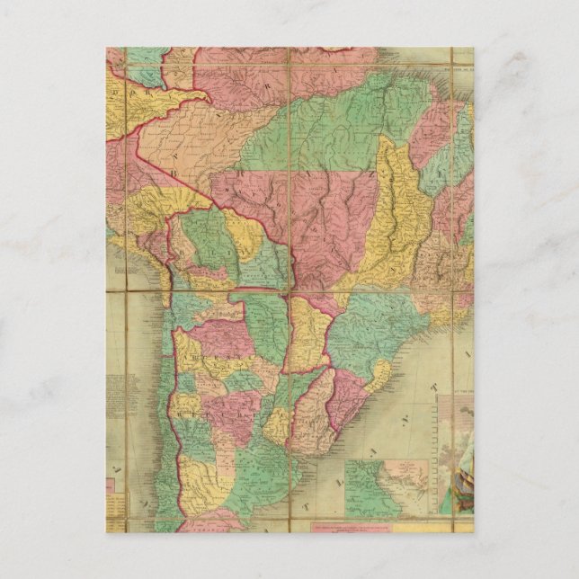 Postale Carte de l'Amérique du Sud 2 (Devant)