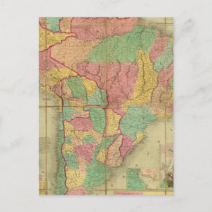 Postale Carte de l'Amérique du Sud 2