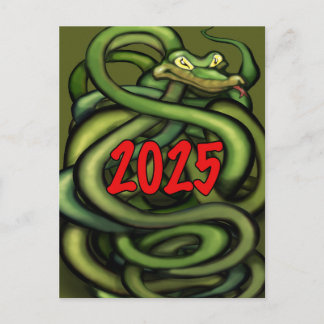 Postale Carte de l'année du serpent 2025