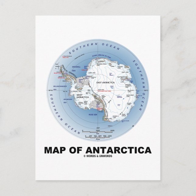 Postale Carte De L'Antarctique (Géographie) (Devant)