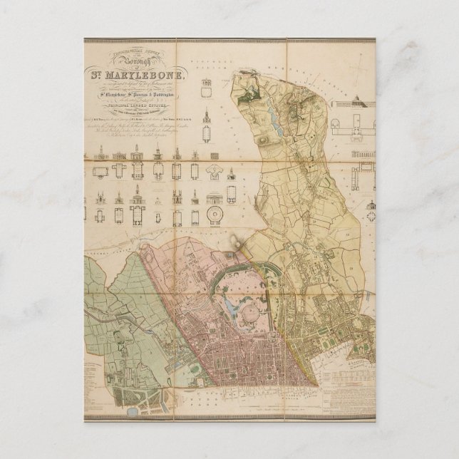 Postale Carte de l'arrondissement de St Marylebone (Londre (Devant)