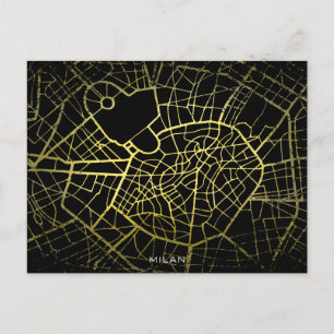 Postale Carte de l'art de style or Milan