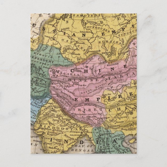 Postale Carte de l'Asie (Devant)