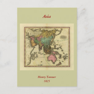 Postale Carte de l'Asie 1825 par Henry Tanner