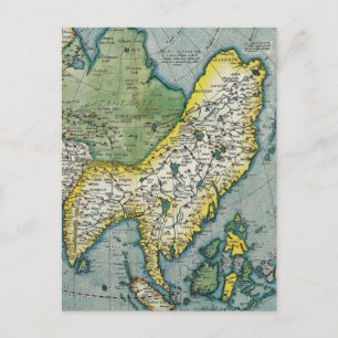 Postale Carte de l'Asie au début du XVIe siècle