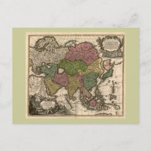 Postale Carte de l'Asie des années 1700