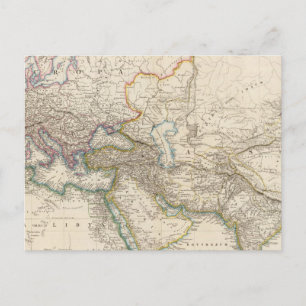 Postale Carte de l'Atlas Afrique, Europe et Asie occidenta