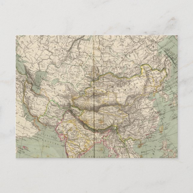 Postale Carte de l'Atlas asiatique montrant les divisions  (Devant)